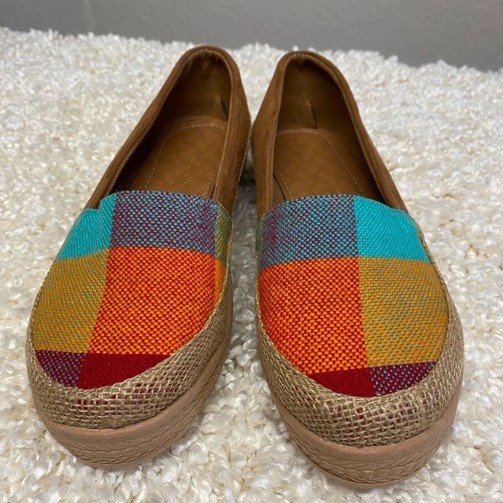 Colorful Patchwork Slip-On Espadrilles